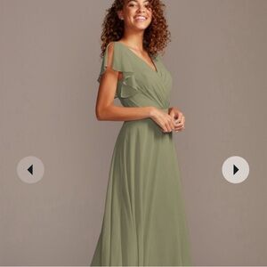 David’s Bridal bridesmaid dress with flutter sleeve full skirt (size 2)